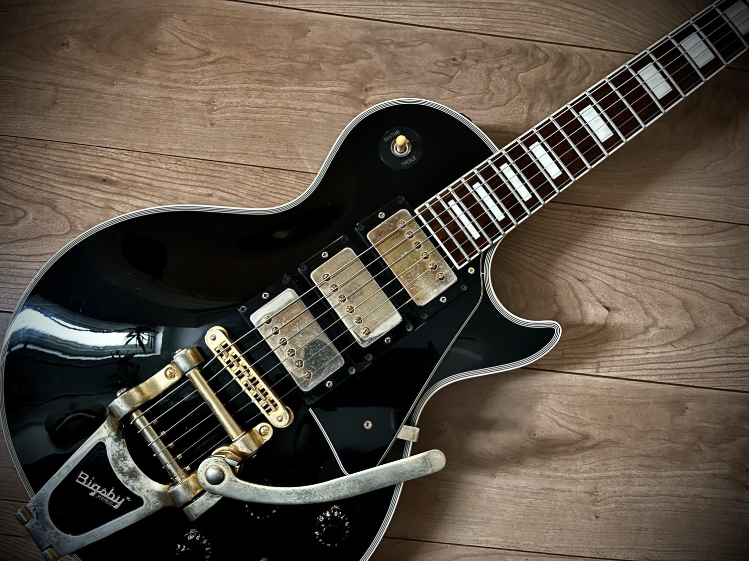 Burny RLC-85JP / Les Paul Custom type 3PU / Ebony Black 
