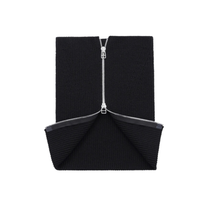 2024-25AW JOHNLAWRENCESULLIVAN ZIPPED KNIT NECK GAITER - BLACK