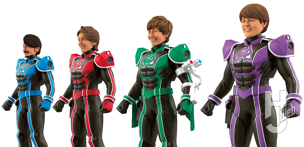 純烈ジャー ソフビ 海洋堂 素顔バージョン 純烈ジャー ソフビ 海洋堂