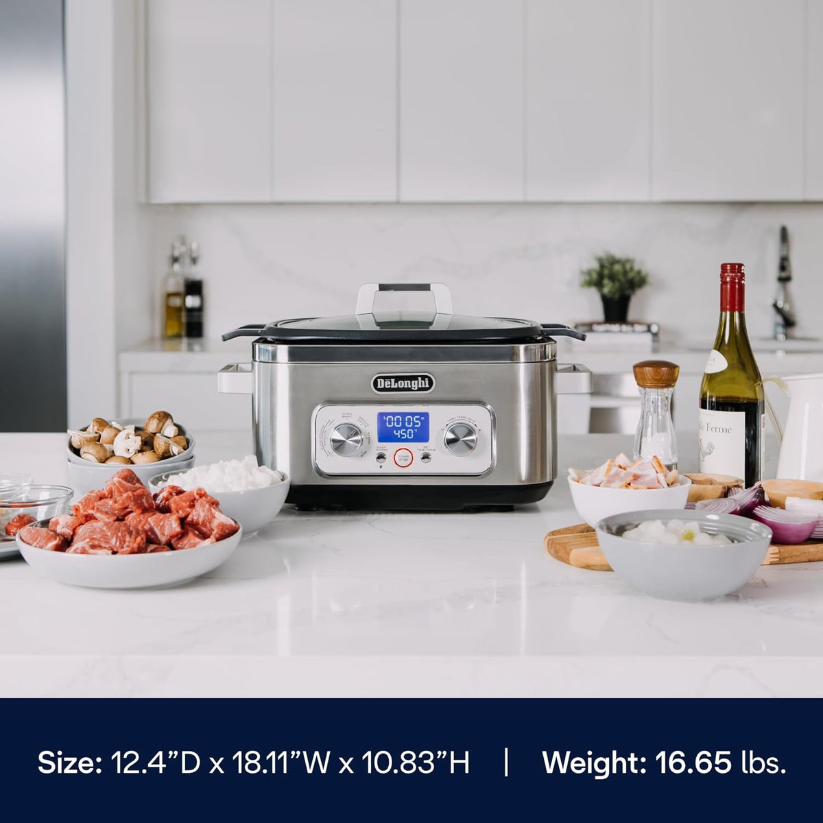 De'Longhi Livenza Multi Cooker 5 in 1 Slow Cooker in Brushed Stainless