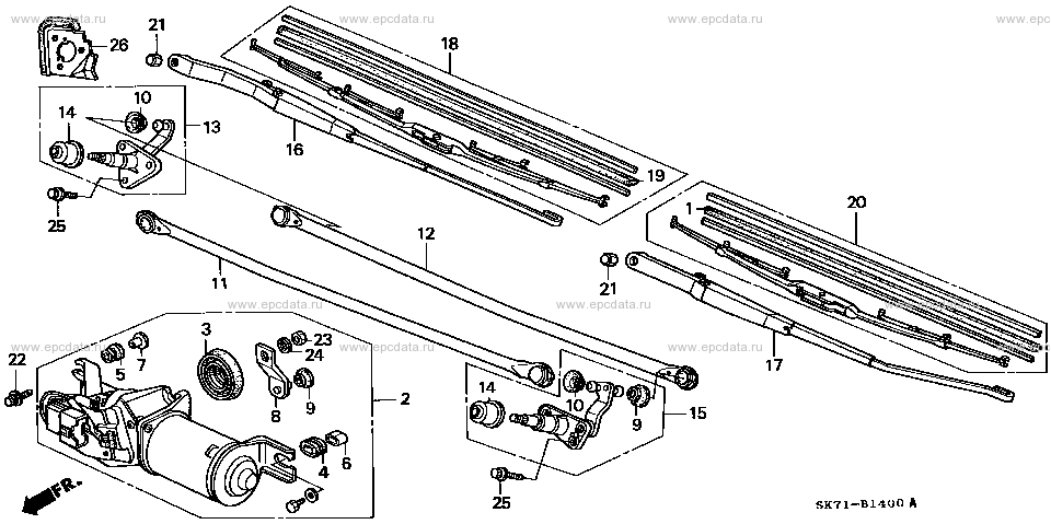 ﾌﾛﾝﾄﾜｲﾊﾟｰ for Honda Integra E-DA5, ZX 1300001 - 1400000 ZC AT