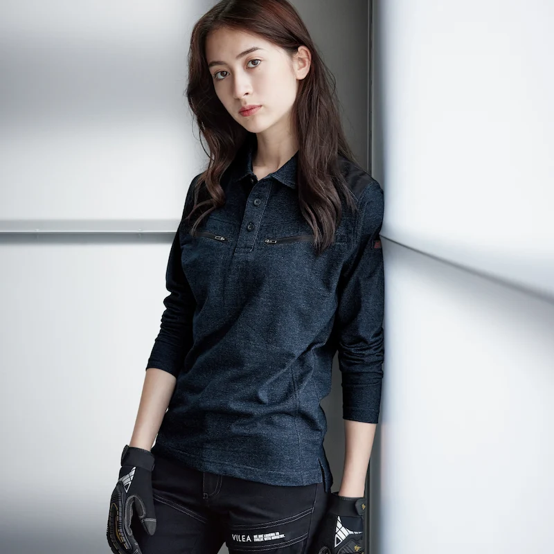 292長袖ポロシャツ - HOOH VILEA 作業着と電動ファン付き快適ウェアの