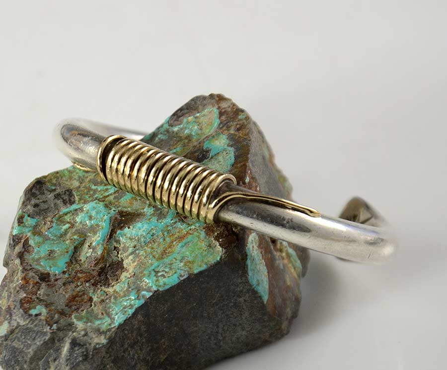 Orville Tsinnie Navajo Cuff Silver Gold | Hoel's Sedona Arizona