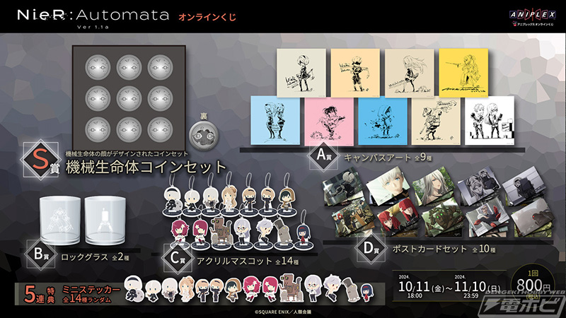 S賞は機械生命体コインセット！『NieR:Automata Ver1.1a』オンライン