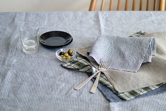 未使用品！fog linen work テーブルクロスL グレーストライプ 未使用品