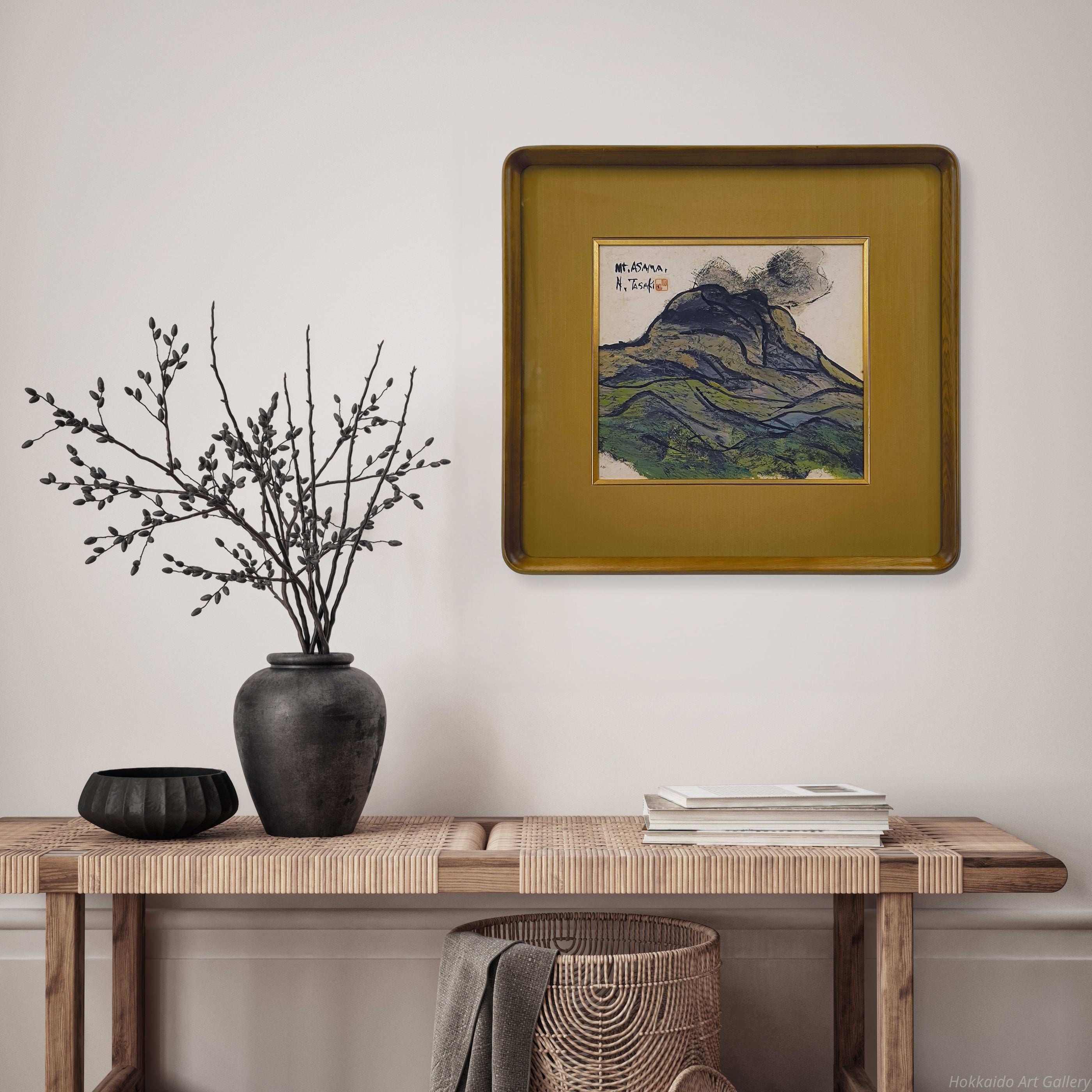 田崎広助 『浅間山』 油彩画 - 北海道画廊
