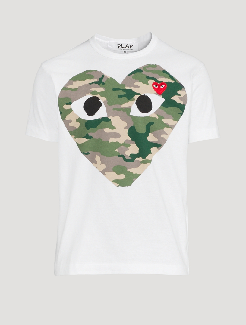 COMME DES GARÇONS PLAY Cotton T-Shirt With Camo Heart | Holt Renfrew