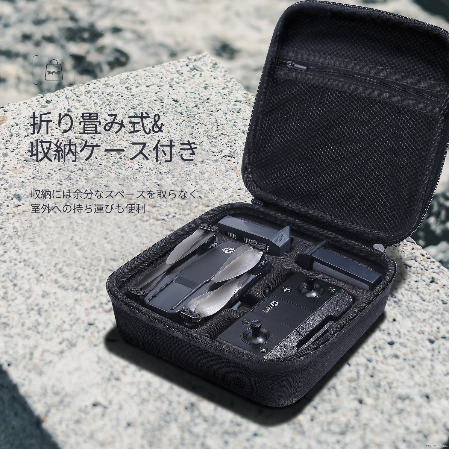 ドローン カメラ付き Holy Stone 小型 1080P 飛行時間40分 折り畳み