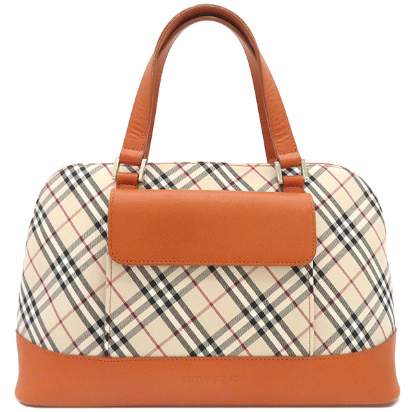 バーバリー BURBERRY ノバチェック オレンジ×ベージュ キャンバス