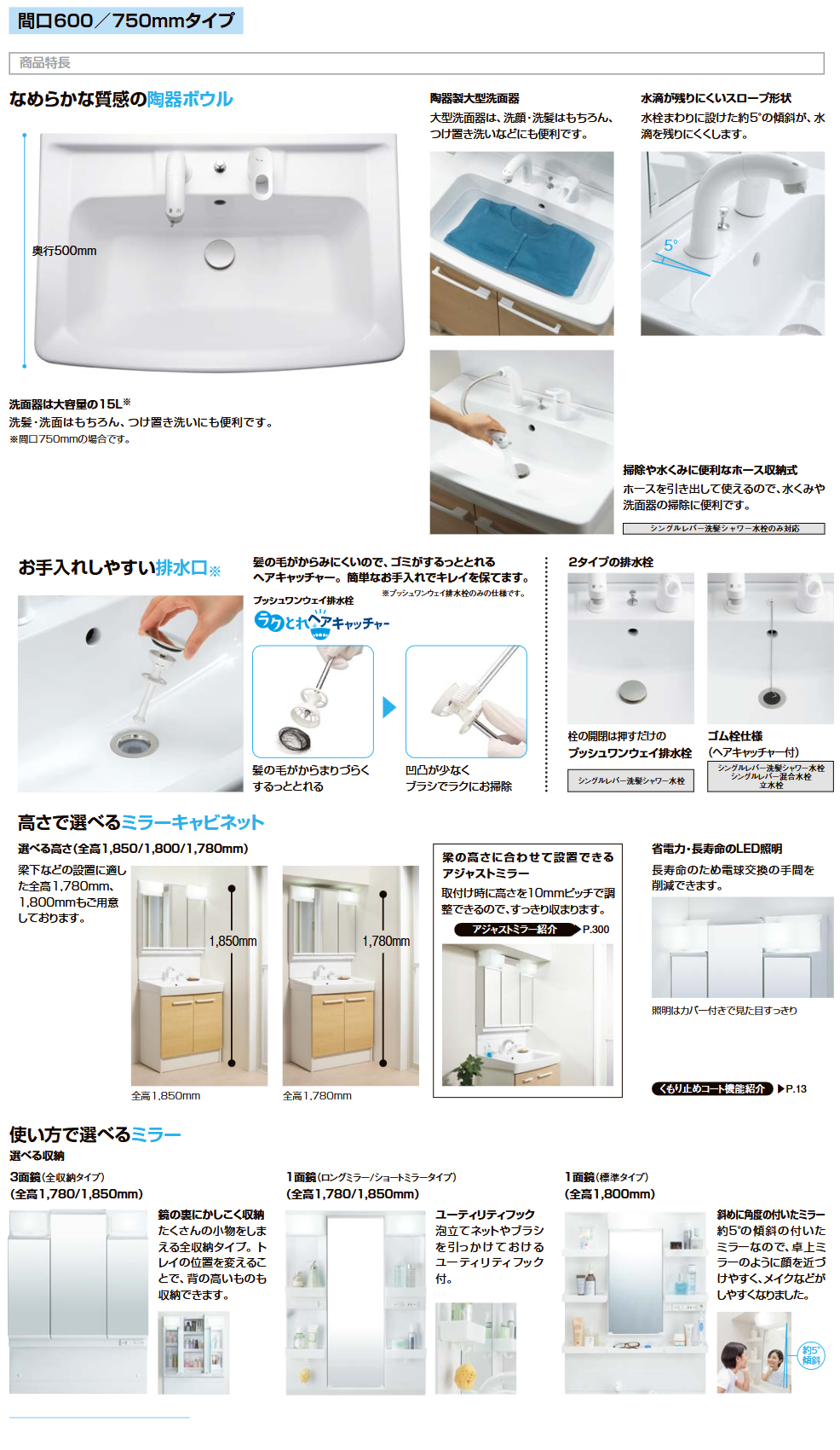 洗面台・洗面化粧台 | LIXIL(リクシル)INAX 洗面化粧台 オフト ・間口