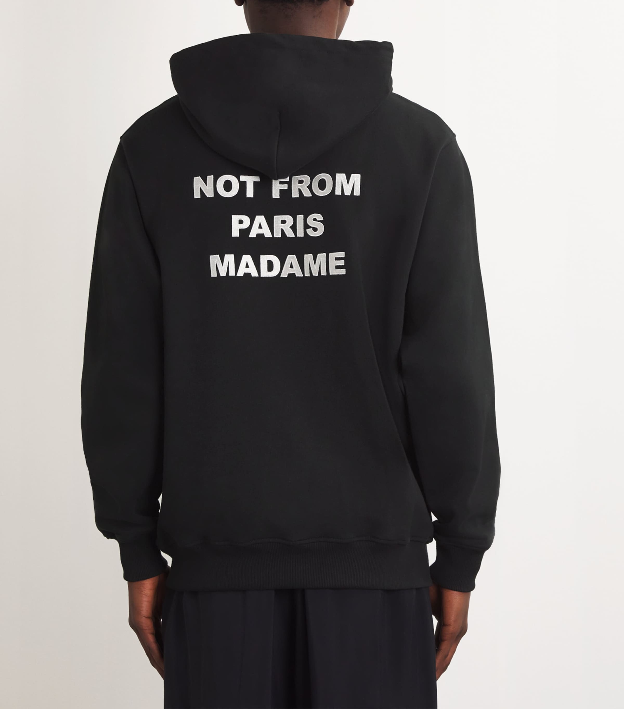 Drôle De Monsieur Black Cotton Slogan Hoodie | Harrods US