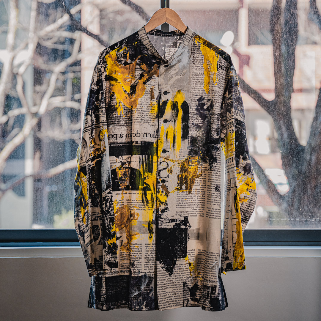 ヨウジヤマモト2022SS YUUKA ASAKURA NEWSPAPER STAND COLLAR BLOUSE