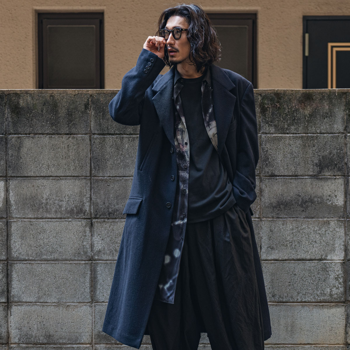 Y's for men チェスターコート ネイビー Lサイズ ヨウジヤマモト 中古