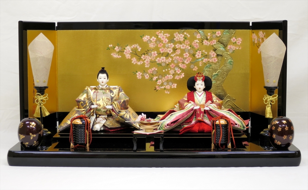 雛人形用 屏風 「金沢桜華 本金手描蒔絵 11号サイズ」