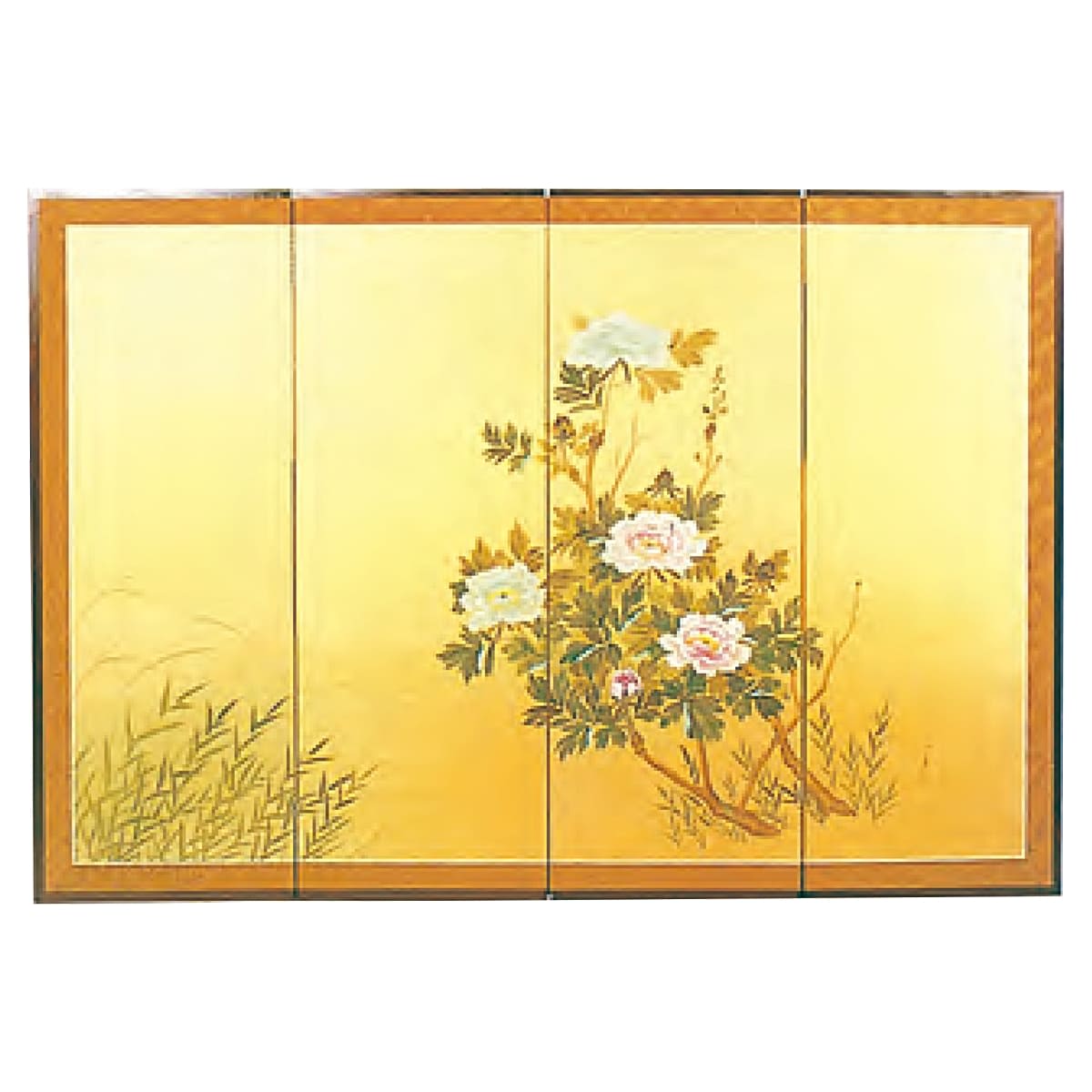 屏風 牡丹｜演漆