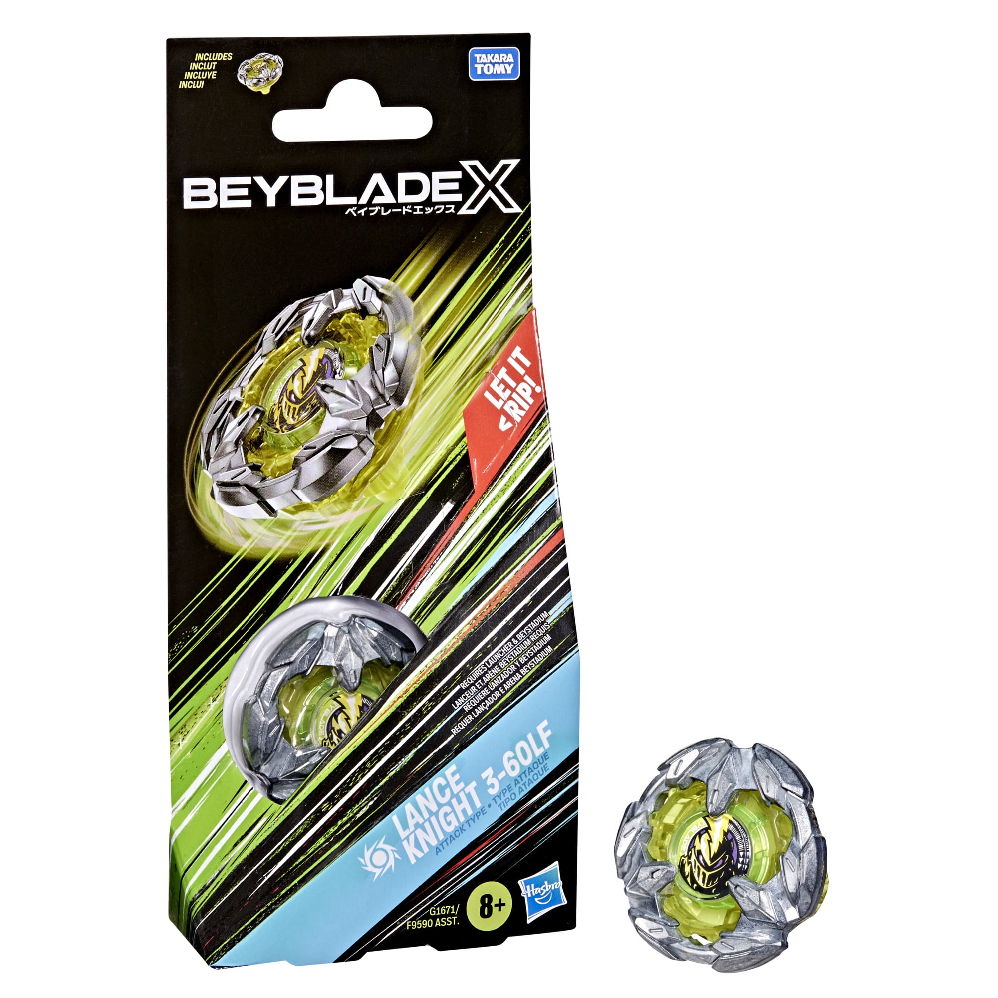 Beyblade X Multicolor Obsidian Shell 4-60D Booster Pack Set with