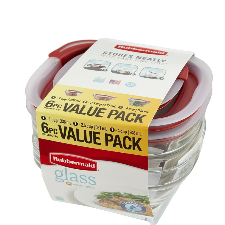 Rubbermaid Easy Find Lids Glass Food Storage and Meal Prep