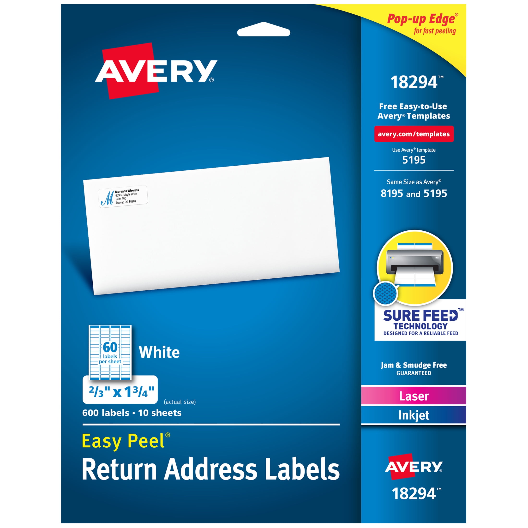 Avery Office Mailing Easy Peel Address Labels, 1