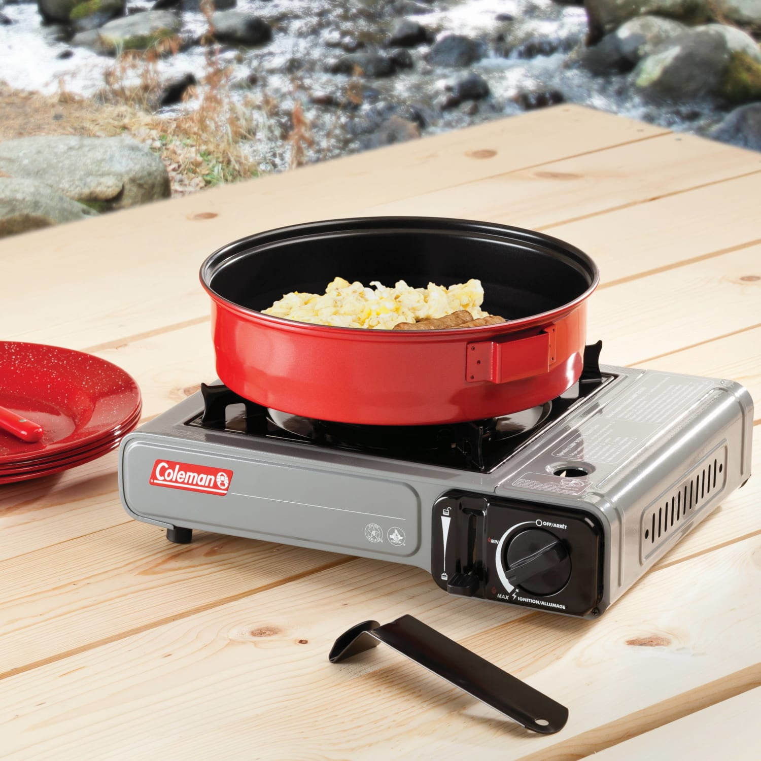 Coleman Tabletop Portable Butane Camping Stove, 1 Burner, Gray
