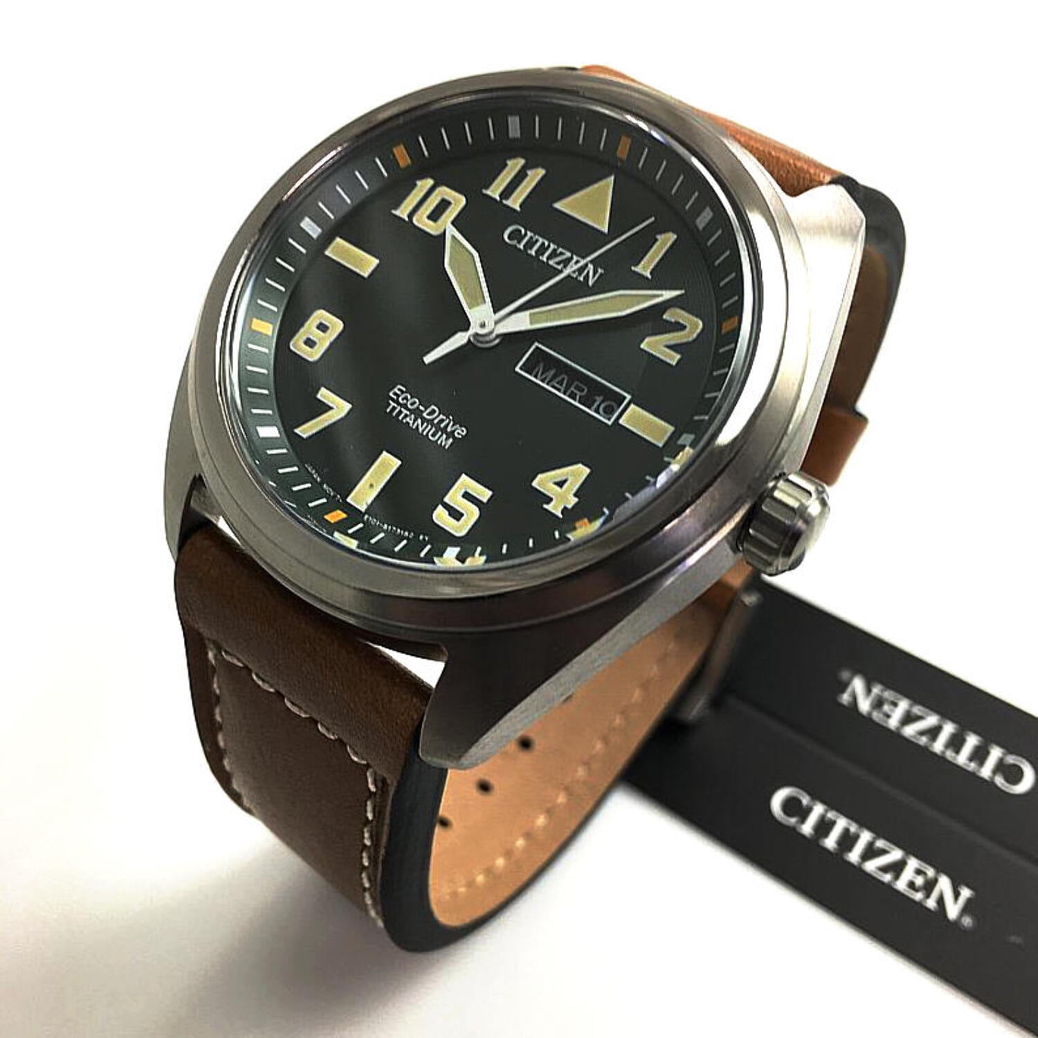 Citizen Eco-Drive Avion Super Titanium Green Dial Men's Watch