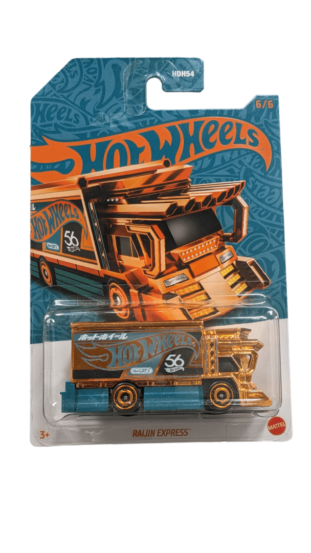 Hot Wheels 2024 56th Anniversary Pearl & Chrome Raijin Express