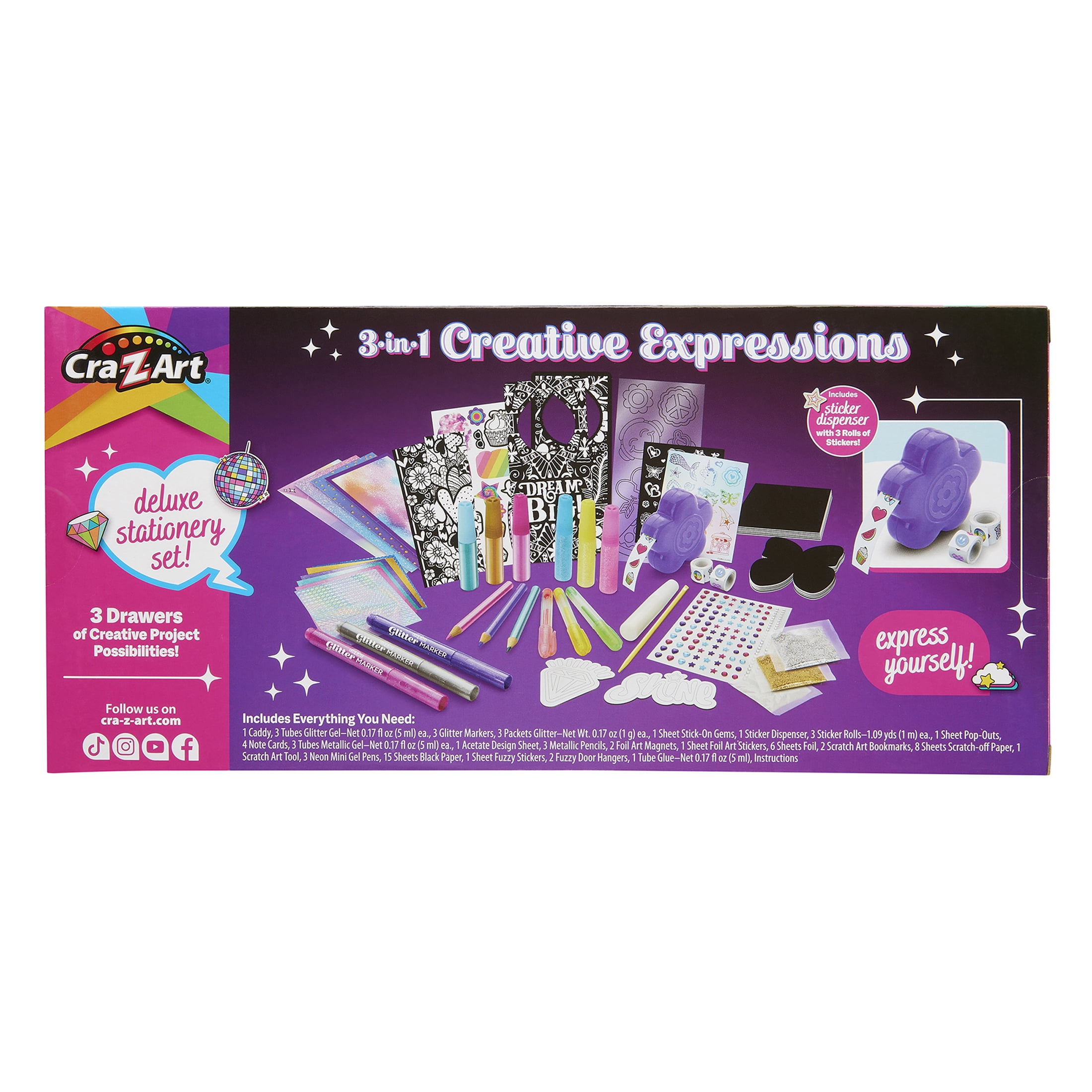 Cra-Z-Art 3-in-1 Creative Expressions Deluxe Stationery Set with