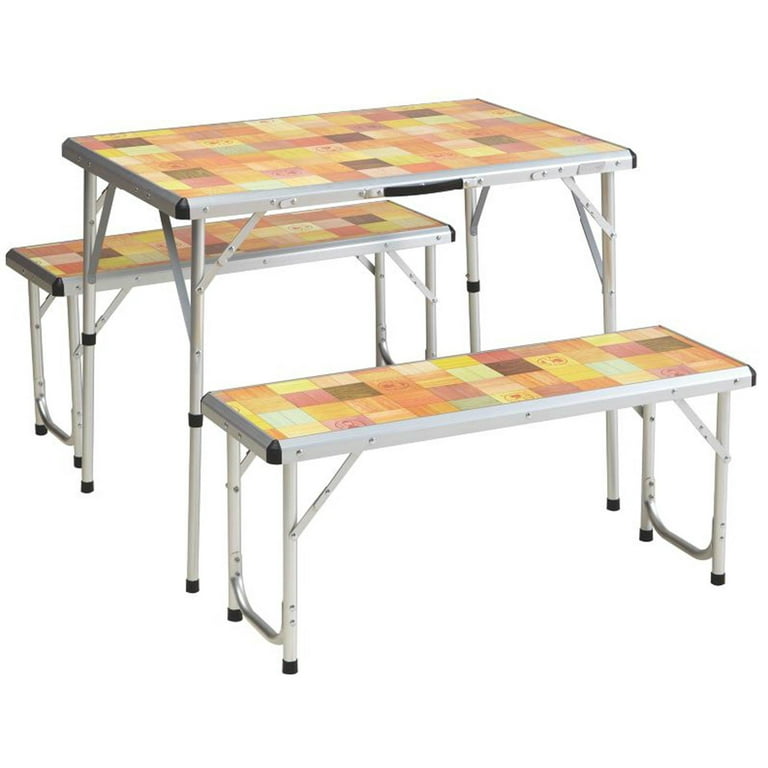 Coleman Pack-Away Portable Camping 4 Person Mosaic Picnic Table