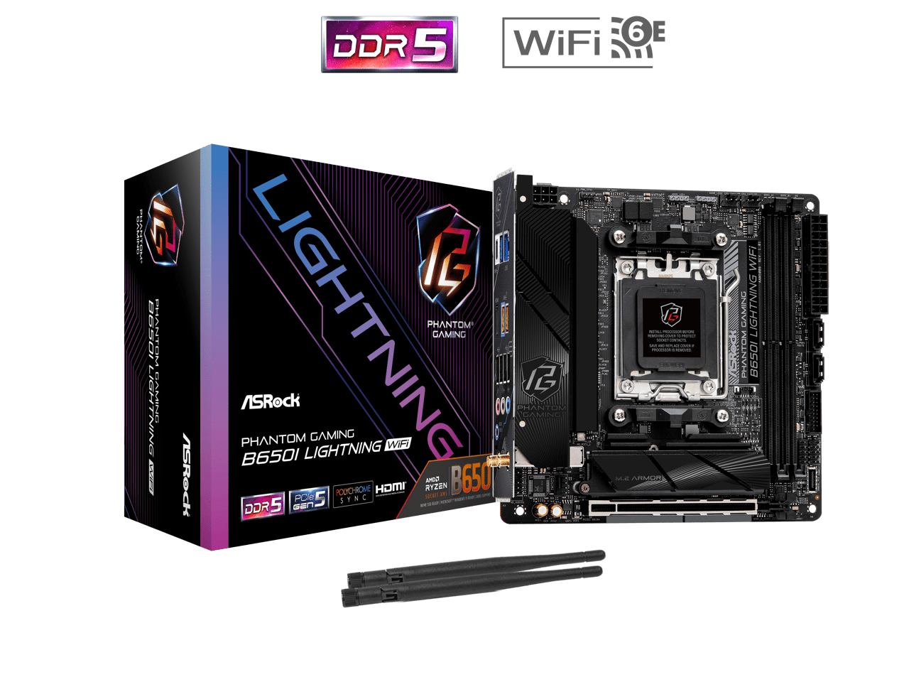 ASRock B650I AM5 Ryzen 7000 Mini-ITX Motherboard with DDR5 7200+