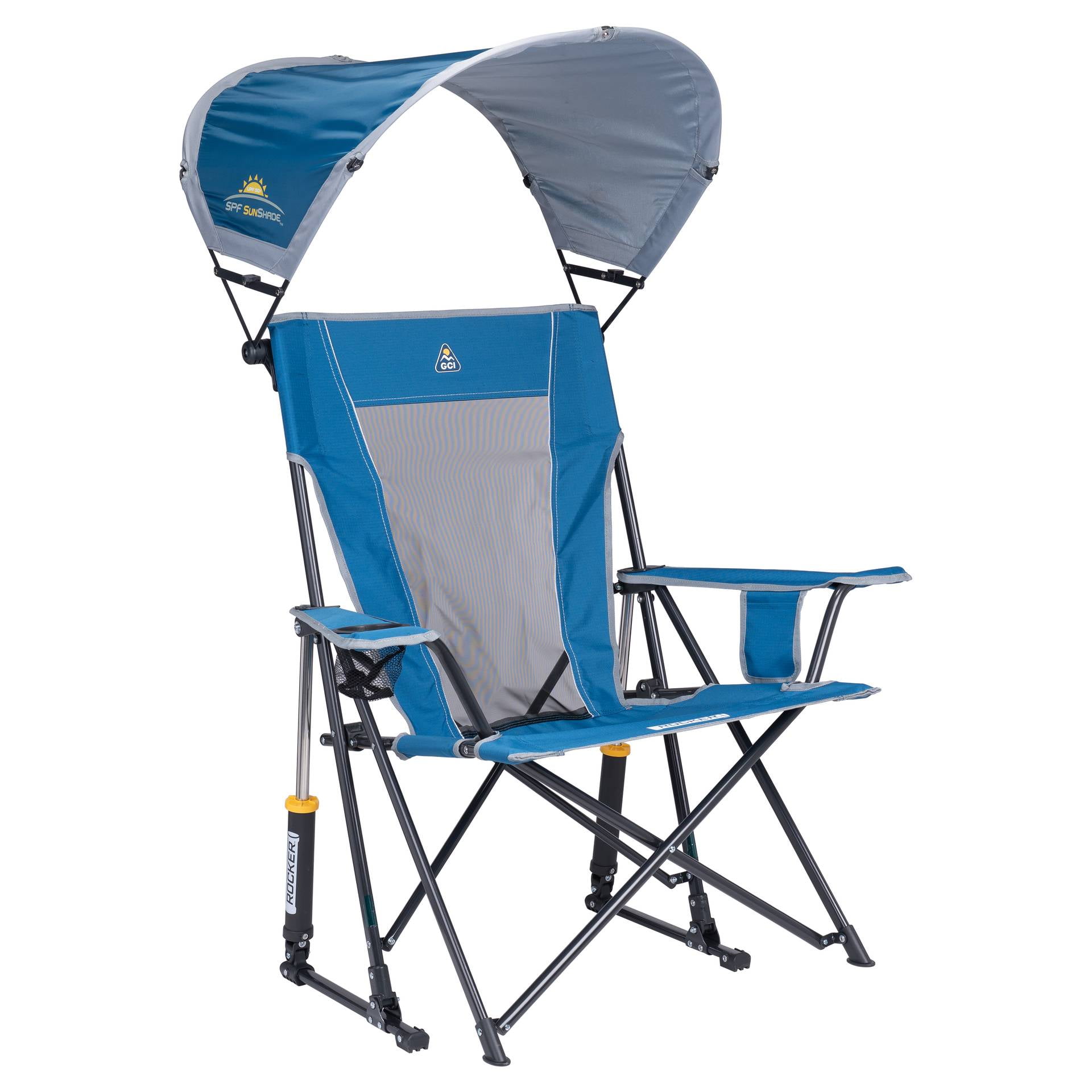 GCI Outdoor SunShade Rocker Foldable Rocking Camp Chair with Shade