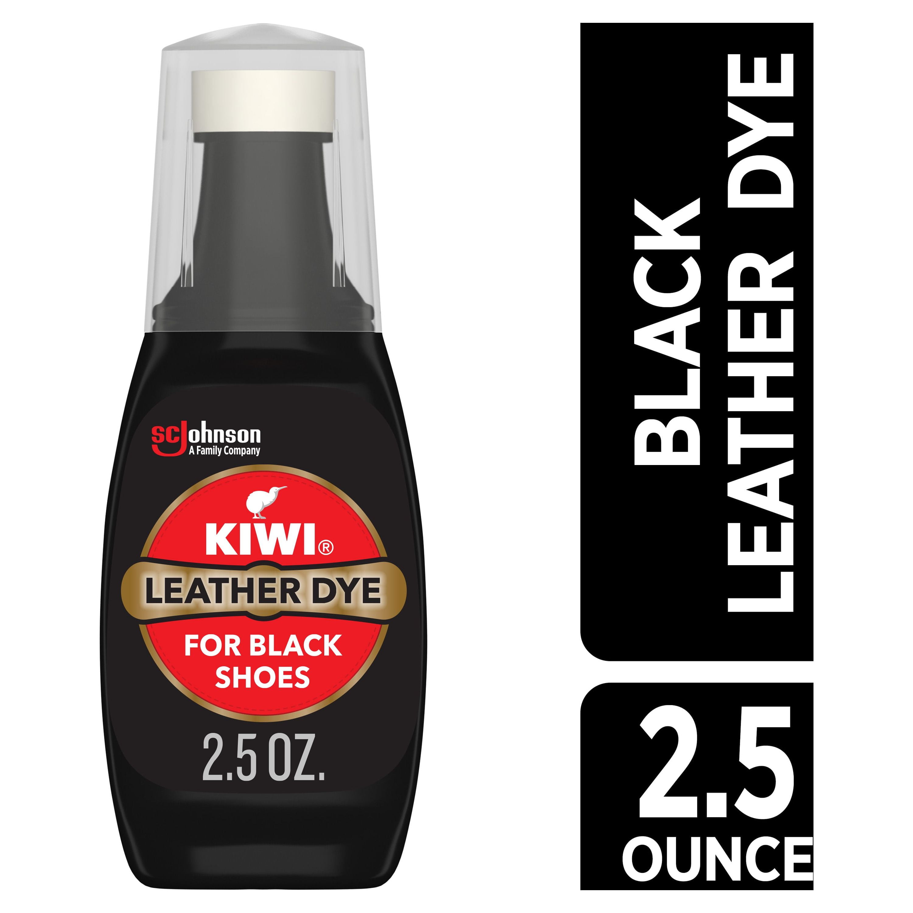 KIWI Black Leather Dye, 2.5 oz - Restores Color, Water Resistant