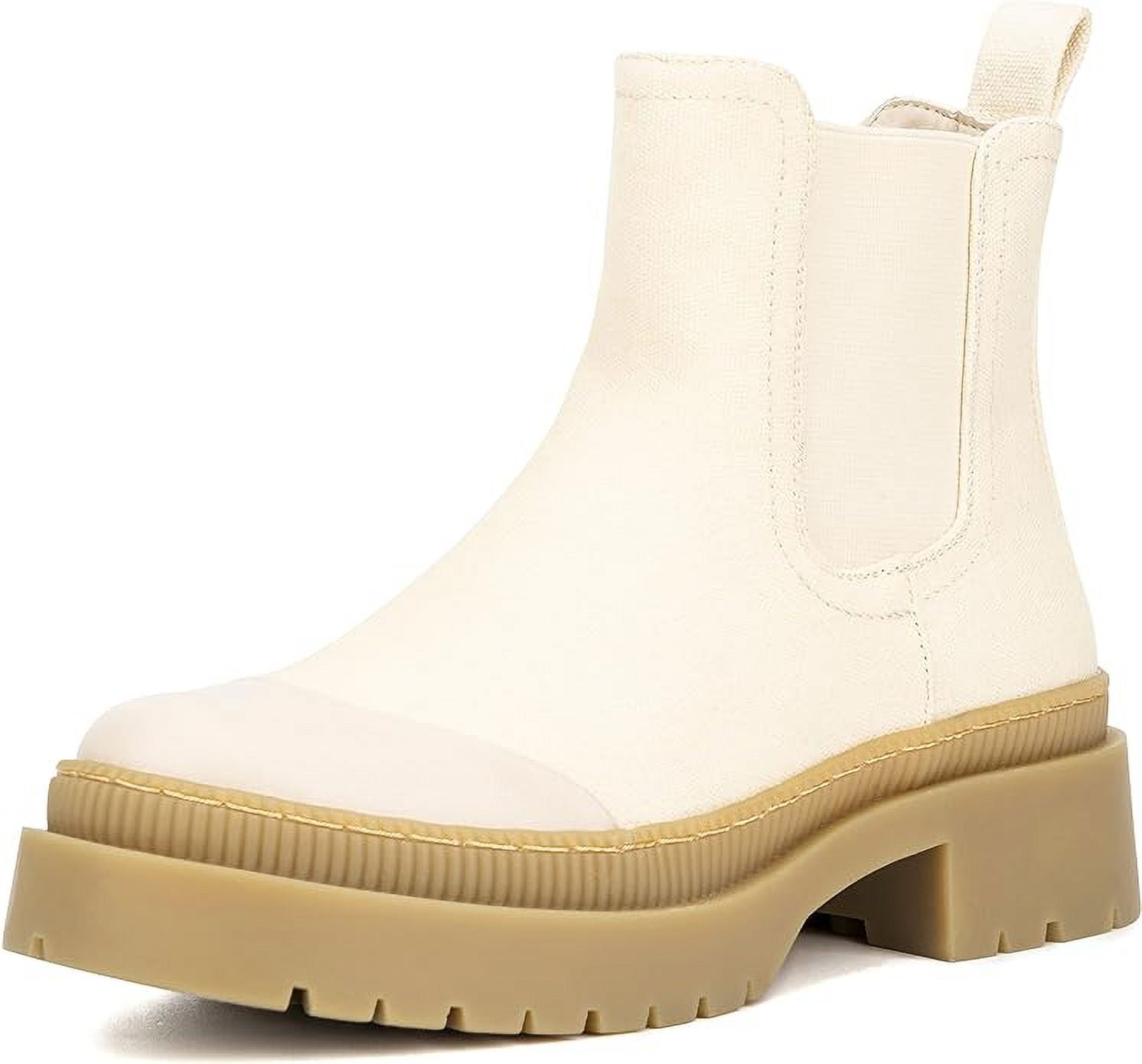 Olivia Miller Women's Zadie Canvas Chunky Heel Chelsea Short Ankle