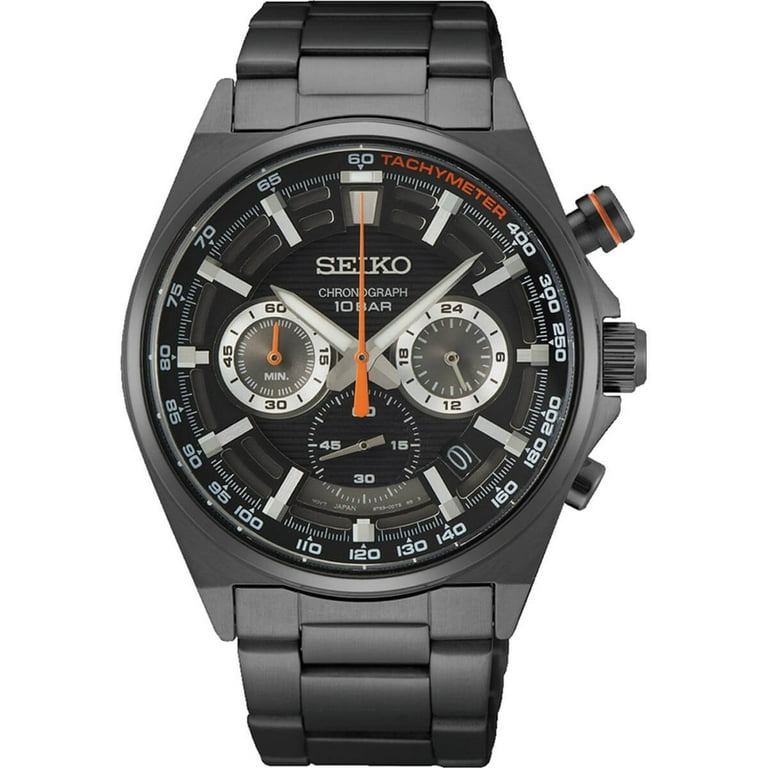 Seiko Essentials Men's Chronograph Quartz Watch, Black Dial