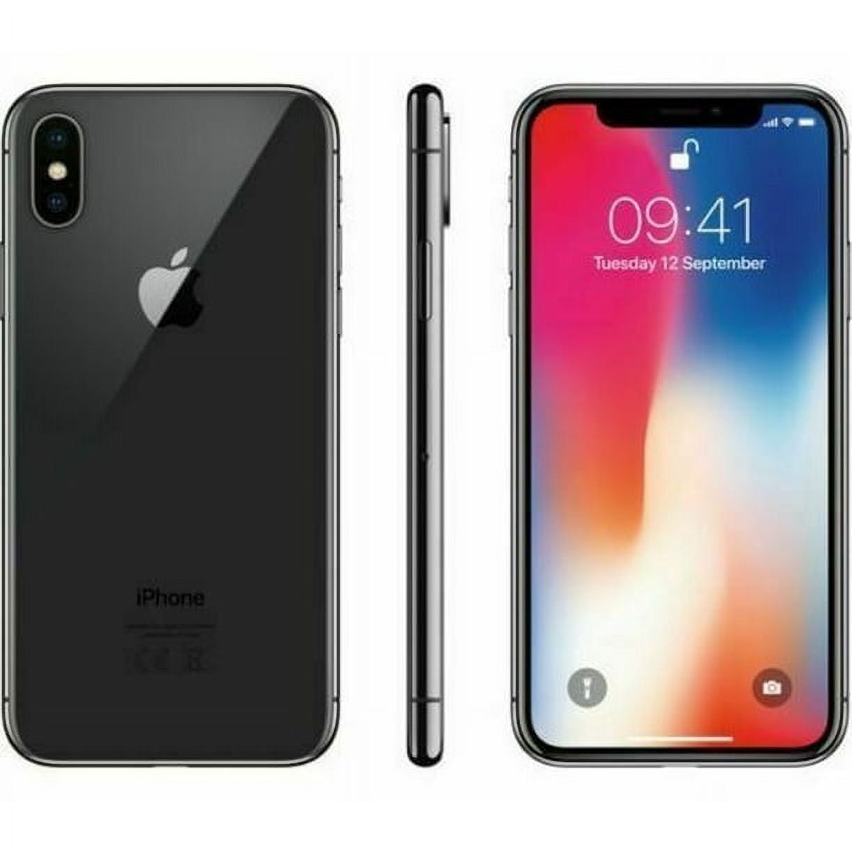 Restored Apple iPhone X - Fully Unlocked - 64 GB Space Gray