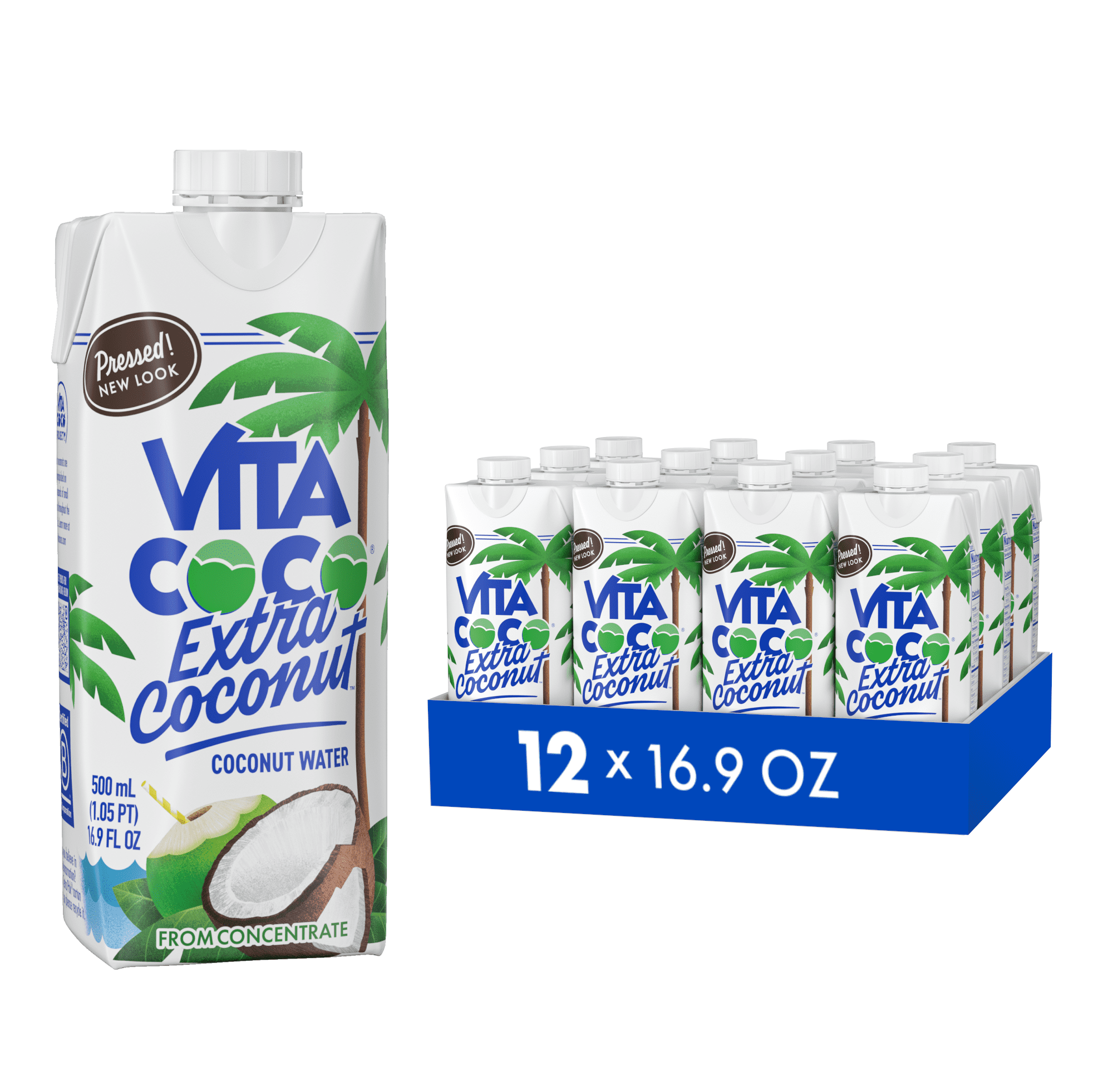 Vita Coco Pressed Natural Coconut Water, Pure Value 16.9 fl oz