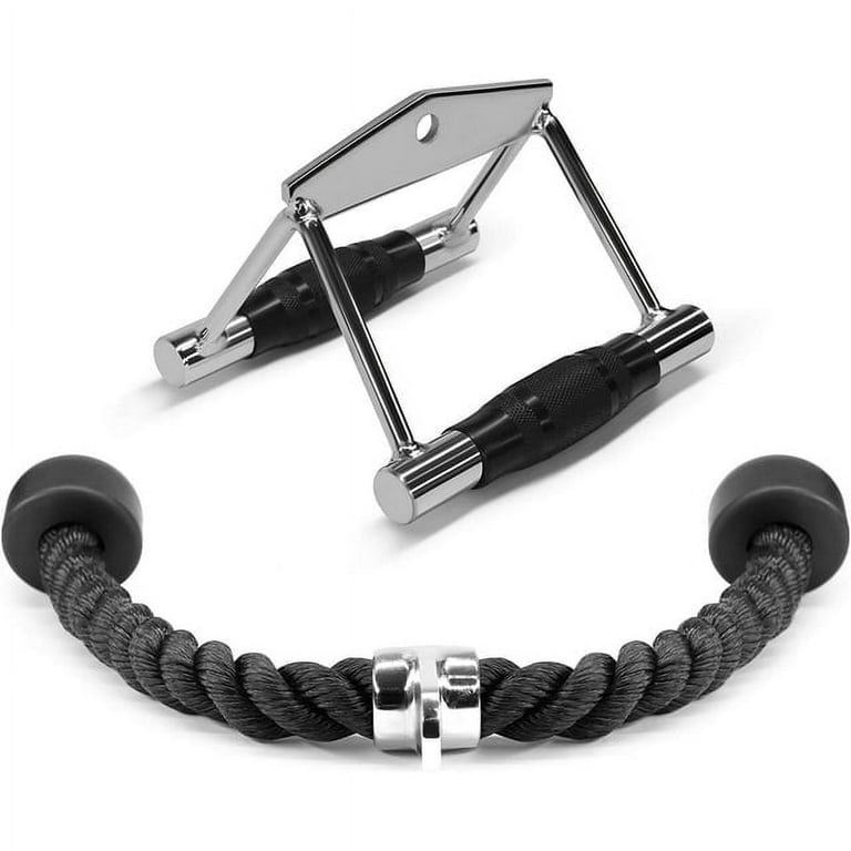 Yes4All Home Gym Fitness Equipment - Double D Handle + Tricep Rope