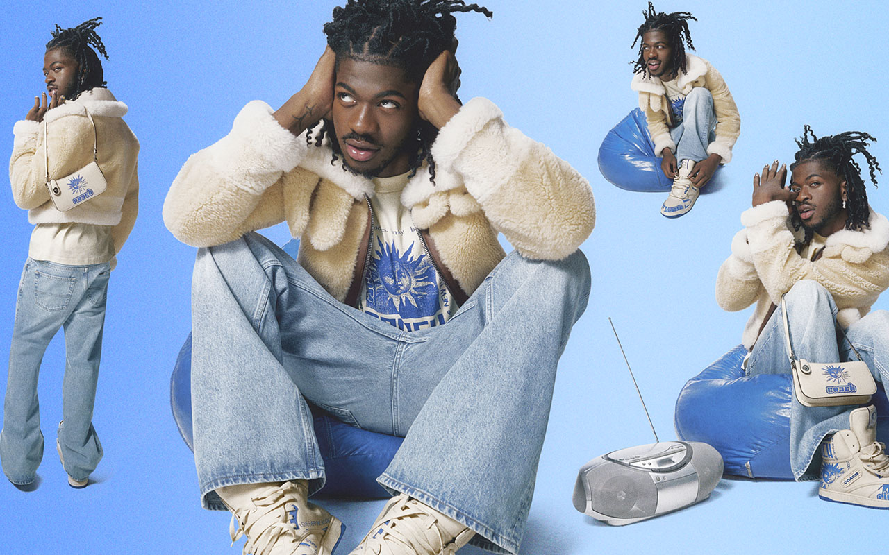 定価10万 LIL NAS X COACH ジャケット 袖レザー スタジャン 定価10万