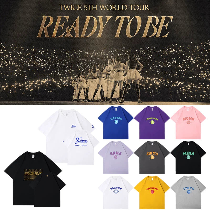 TWICE READY TO BE 5TH WORLD TOUR MEMBER NAMES T-SHIRT – IDOLS FASHION