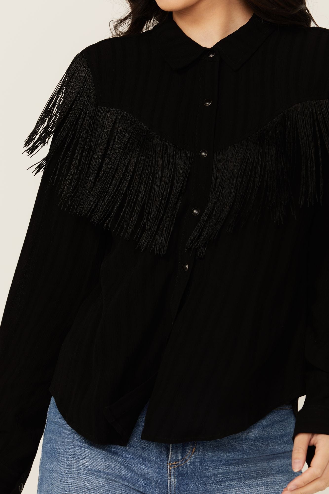 Etta Fringe Long Sleeve Snap Western Shirt