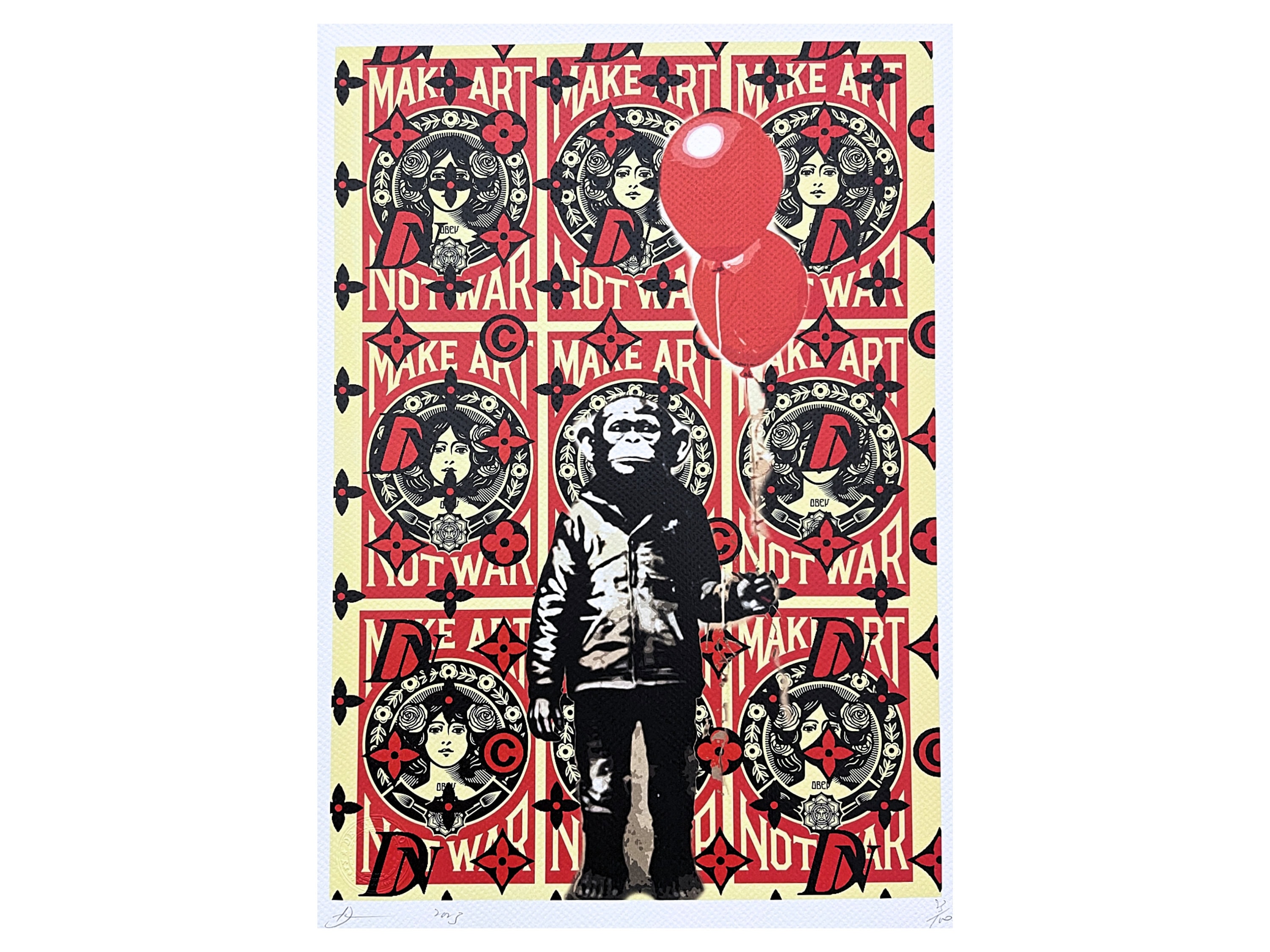 DEATH NYC - Make Art Not War - サイン入り、証明書、番号入り - 限定
