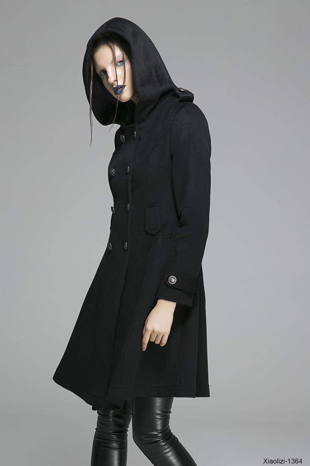 Wool Blend Military Hooded Coat, Fit & Flare Swing Coat, Custom