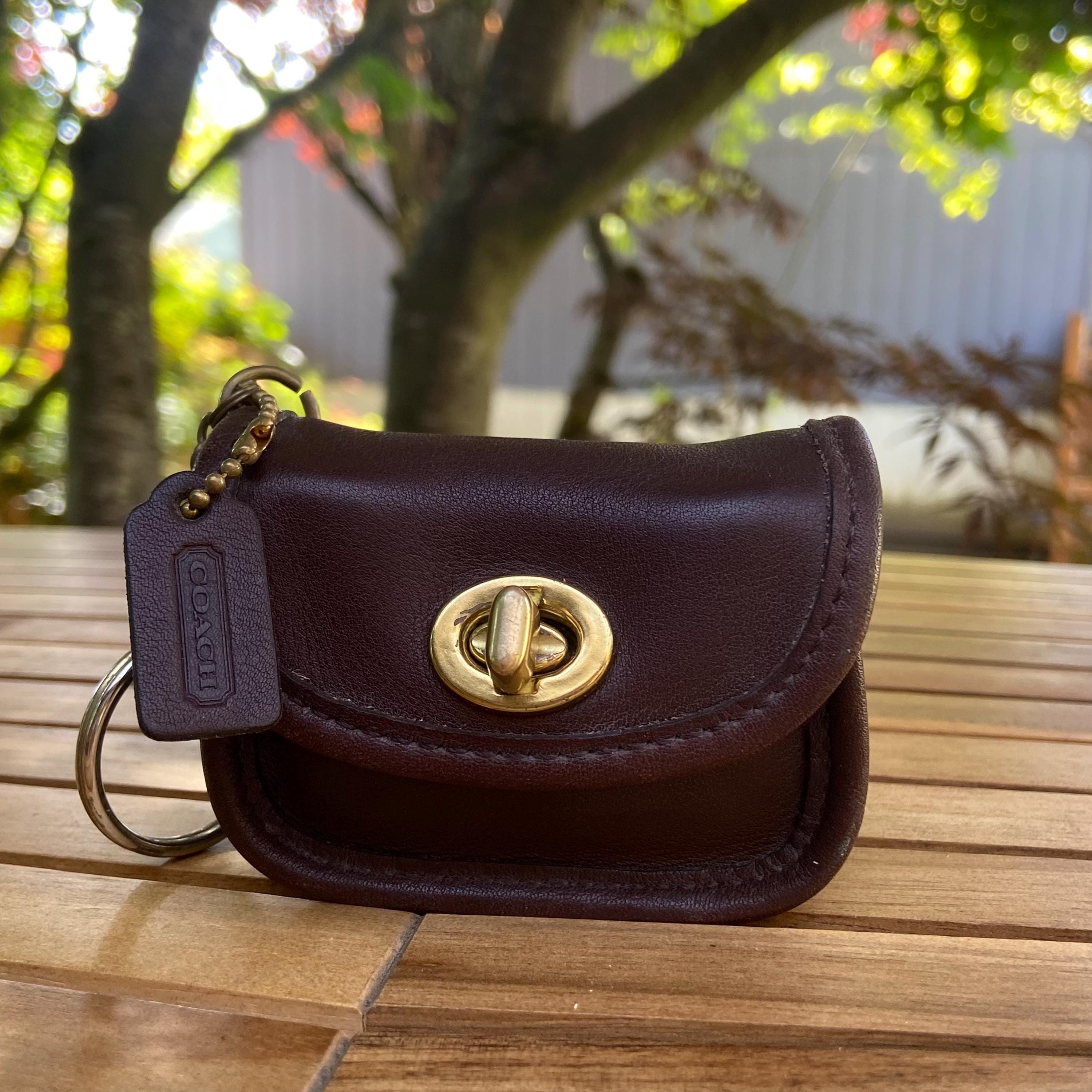 Vintage Coach City Key Fob | Style 7105 | Mahogany | RARE Mini