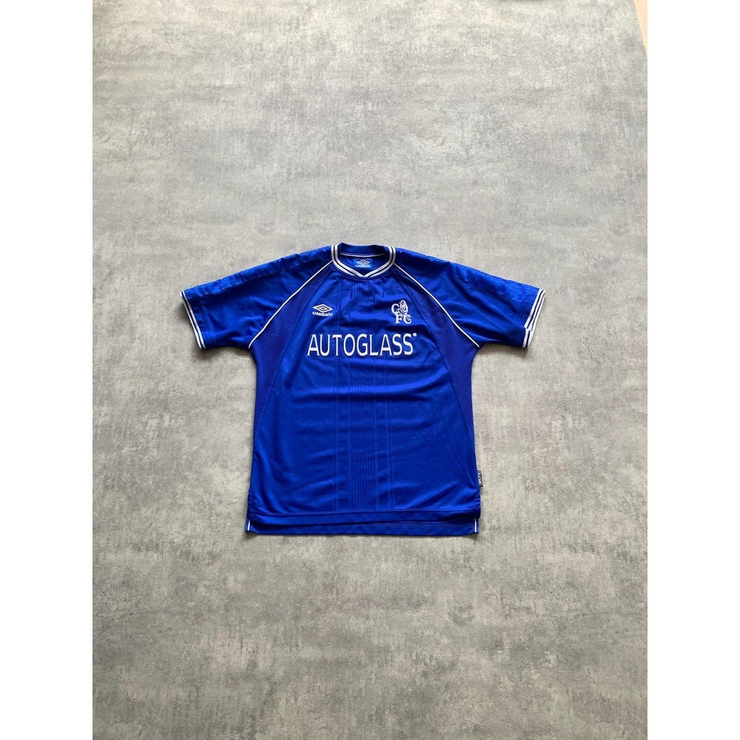 Umbro Autoglass CFC Chelsea Football Soccer Short Sleeve Blue
