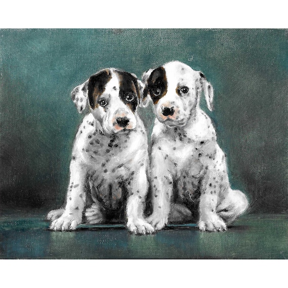 絵画 オイルペイントアート ベストフレンド 油絵 犬 猫 ダルメシアン
