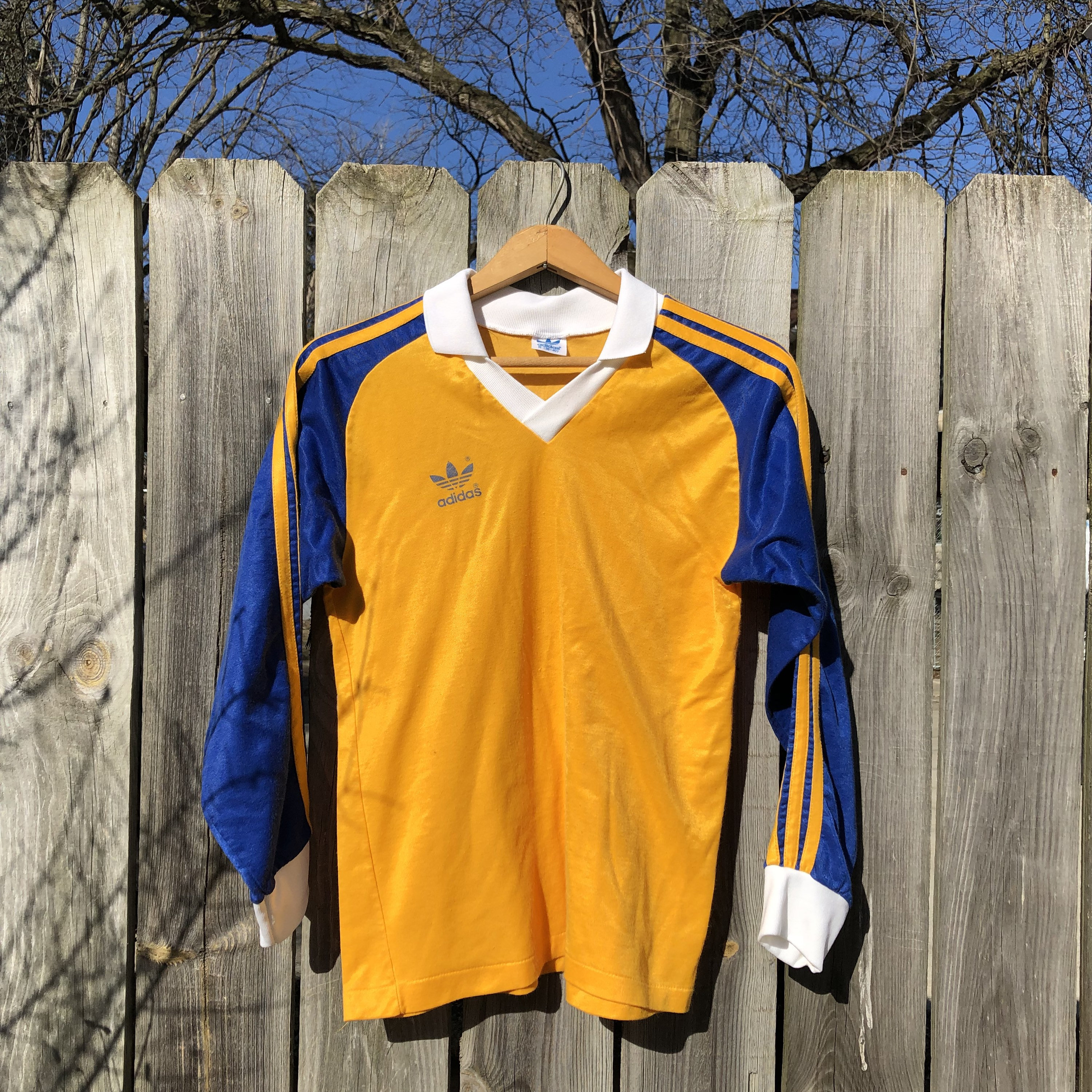 1980s Vintage Adidas Long Sleeve, Collared Soccer Jersey. Free