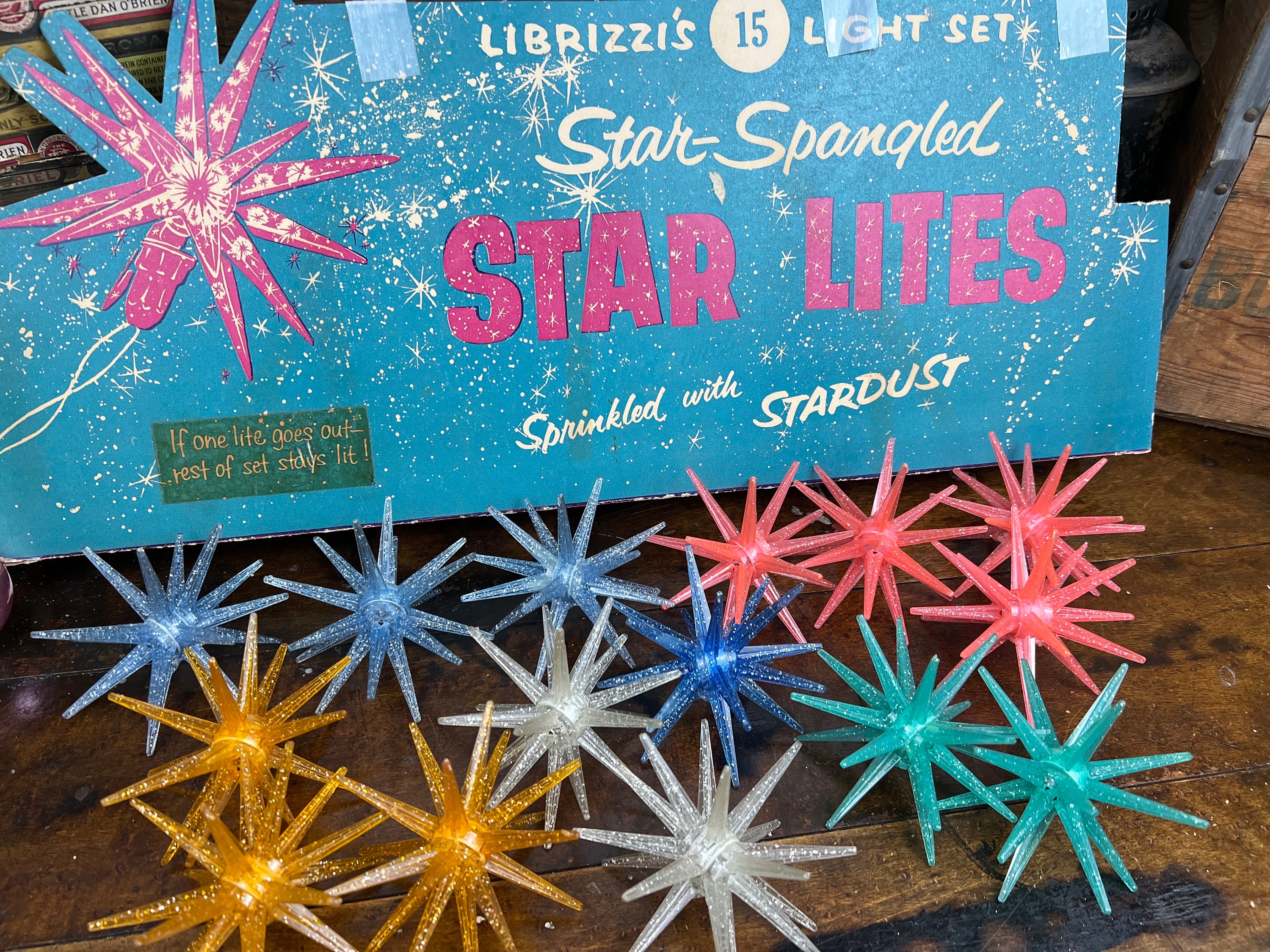 Vintage Atomic Sputnik Star Lites Christmas Lights| Librizzi's 15