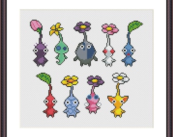 Pikmin Video Game Cross Stitch Pattern PDF Download - Pikmin 4 - Etsy