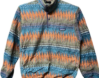 Vintage 90s PATAGONIA Aztec Fleece Navajo / Native Style / Half