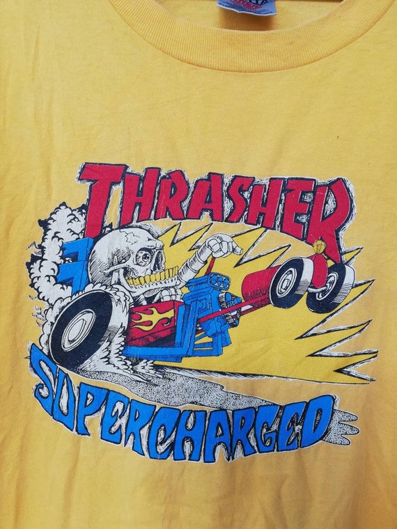 Vintage 90's Trasher Supercharged Skateboarding T-shirt Oneita