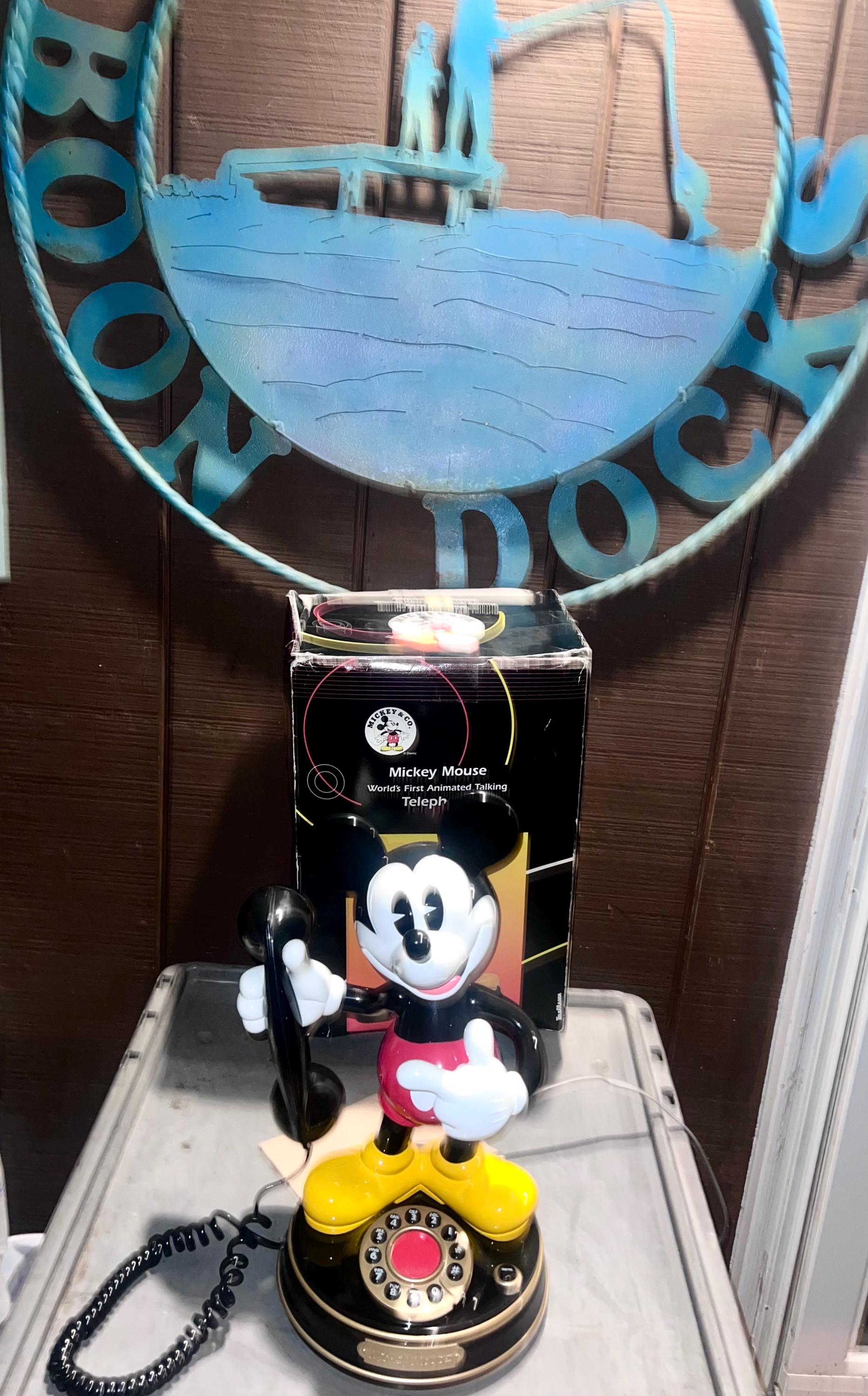 Mickey Mouse Phone Original Box Vintage 1997 World's 1st Animated