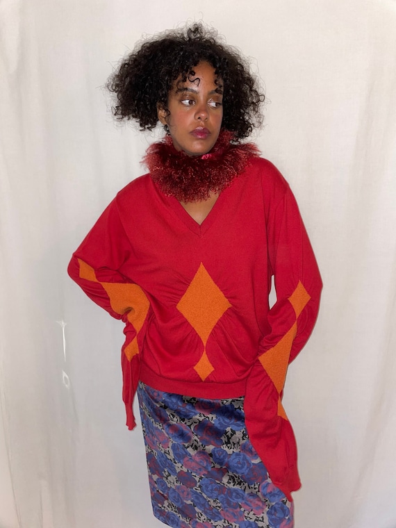 Vintage Vivienne Westwood Anglomania Red Jumper With Extra Long
